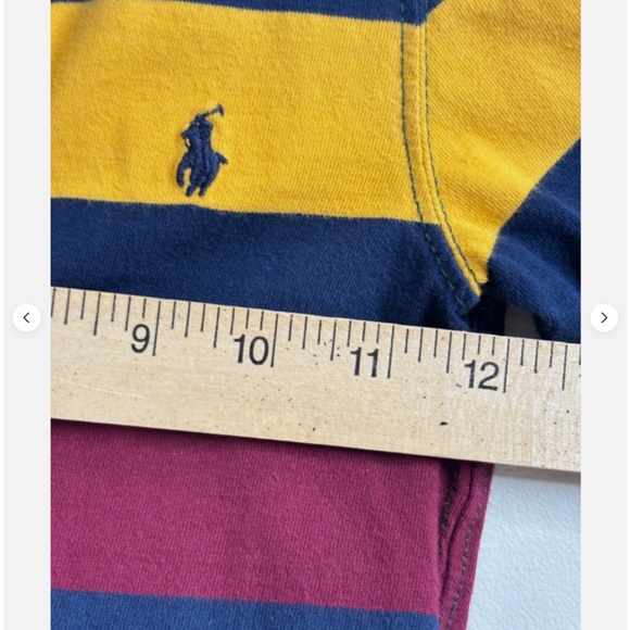 Polo Ralph Lauren Christmas Striped Rugby Shirt Brother Set 18M 4T Elbow Patches - Picture 15 of 16